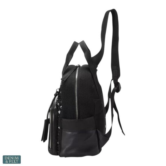 MIU MIU Black Faille Crystal Embellished Beaded Leather Trim Mini Luxe‎ Backpack main image 10